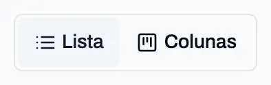 Alternador entre as visões Lista e Colunas