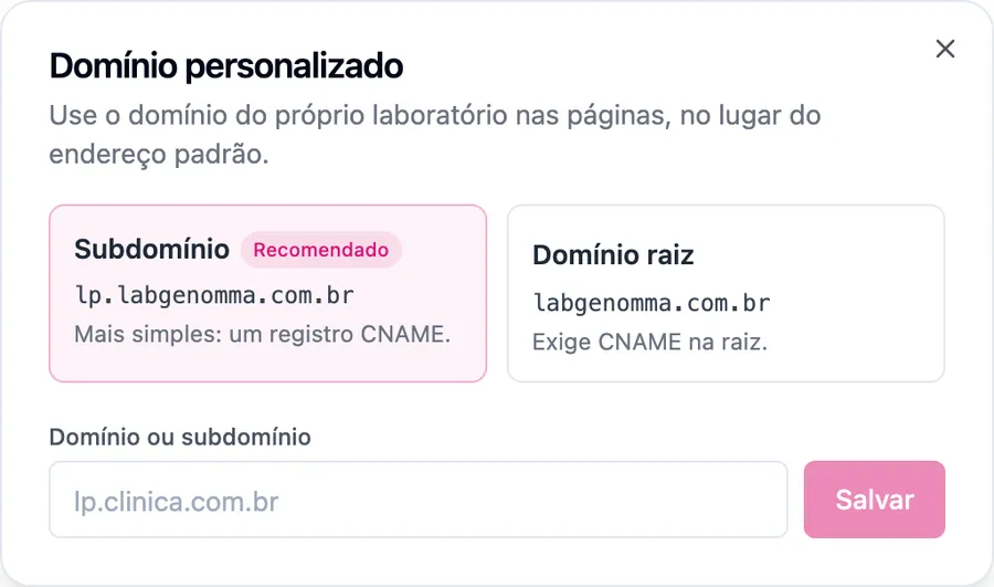 Lista dos registros de DNS exibidos pela plataforma, com o botão de copiar em cada um
