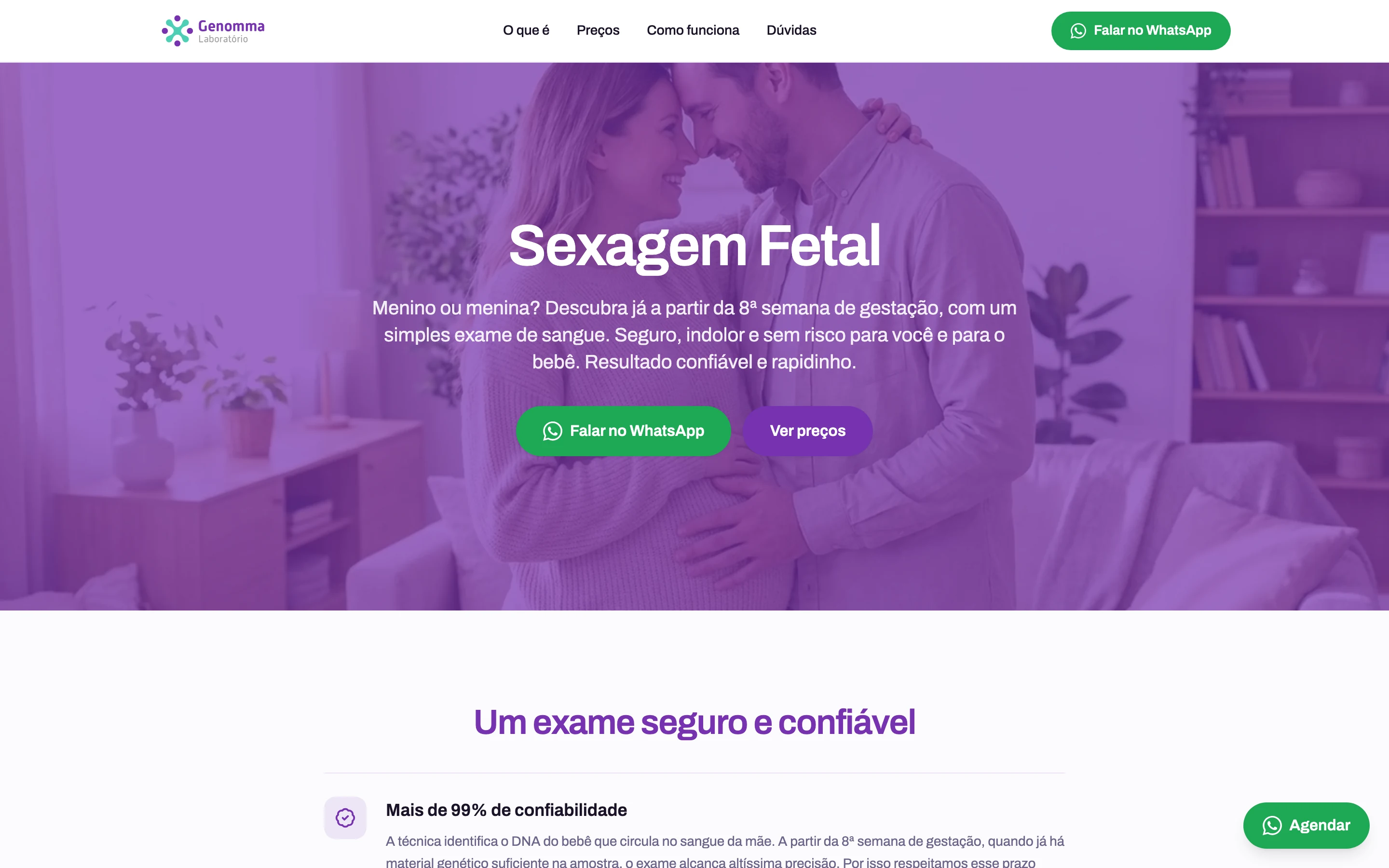 Formulário de contato de uma página do laboratório